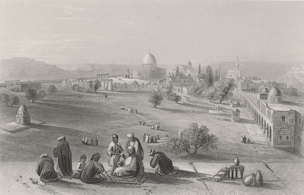 ISRAEL. Enclosure of Temple, Jerusalem-Bartlett 1847 old antique print picture